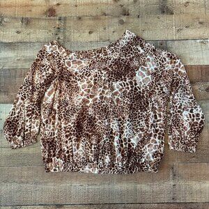 Sofia by Sofia Vergara giraffe print one shoulder top women's 1x